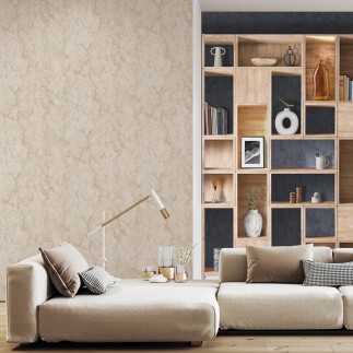 PAPEL PINTADO EFECTO MARMOL TONO BEIGE/TOQUES DE GRIS.