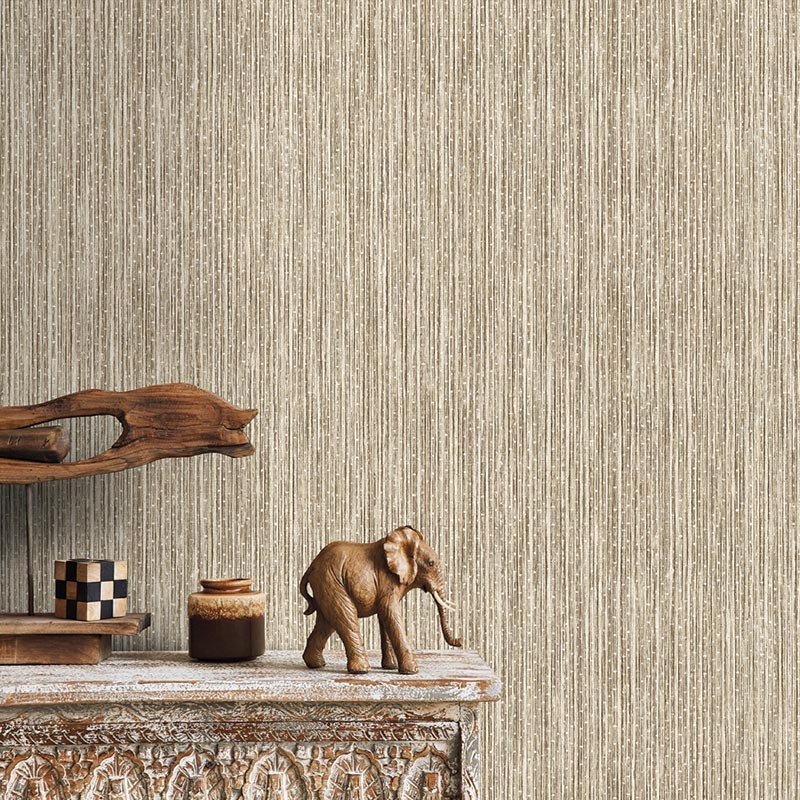 PAPEL PINTADO TIRA BAMBU TONO BEIGE.