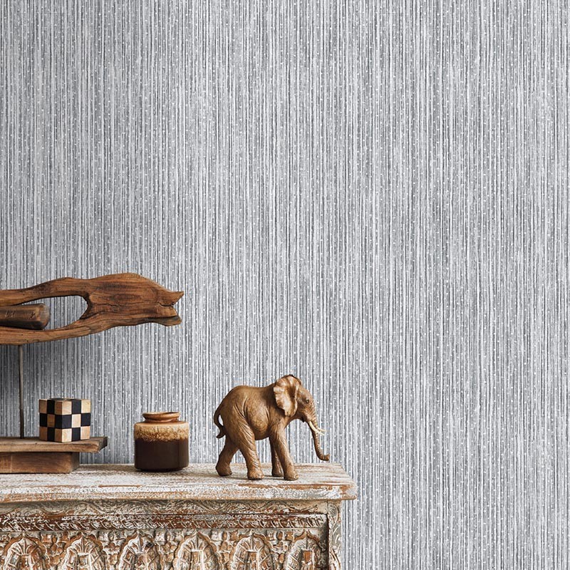 PAPEL PINTADO TIRA BAMBU TONO GRIS/AZUL.