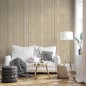 PAPEL PINTADO EFECTO LISTONES DE MADERA TONO BEIGE/GRIS CLARO.