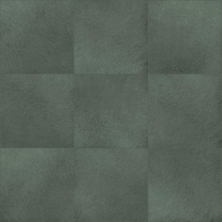 PAPEL PINTADO CUADRADOS EFECTO PIEL PELO CORTO TONO VERDE.