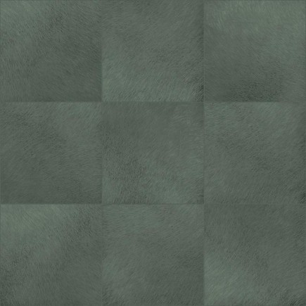PAPEL PINTADO CUADRADOS EFECTO PIEL PELO CORTO TONO VERDE.