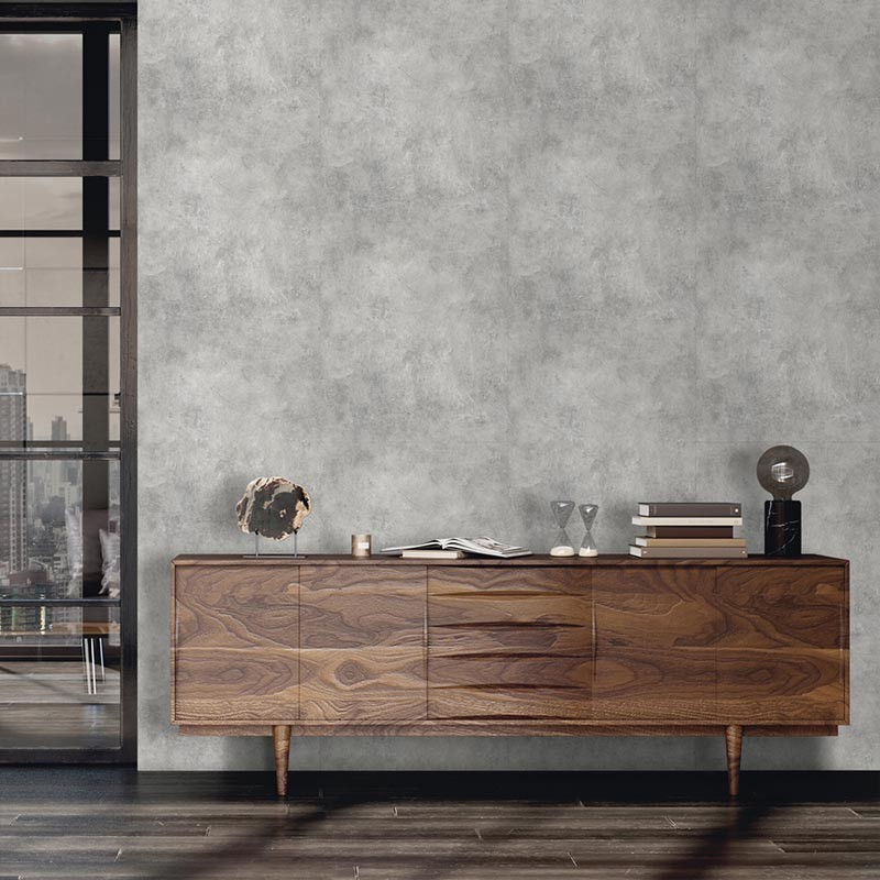 PAPEL PINTADO EFECTO CEMENTO TONO ARENA/GRIS.