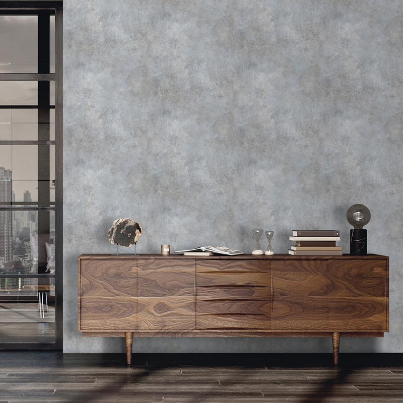 PAPEL PINTADO EFECTO CEMENTO TONO GRIS/TOQUES DE BEIGE.